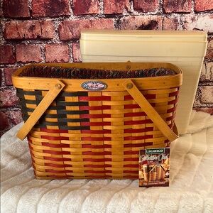 Longaberger 25th Anniversary Flag Basket with Personal Solutions Insert